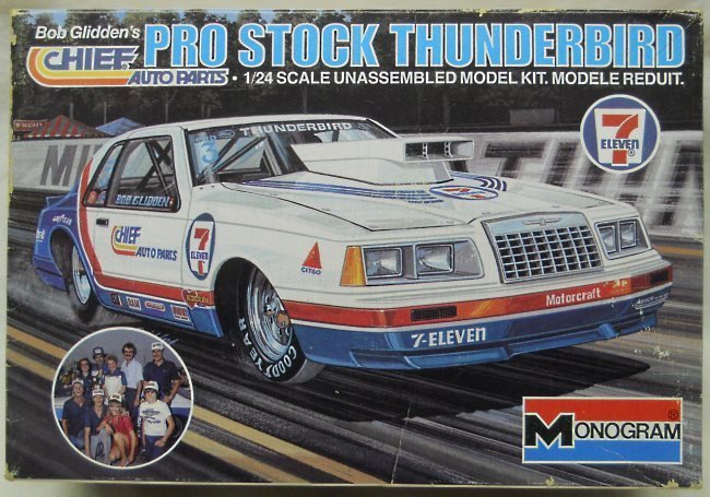 Monogram 1/24 Bob Glidden Chief Auto Parts Pro Stock Thunderbird  - (Ford Thunderbird), 2210 plastic model kit